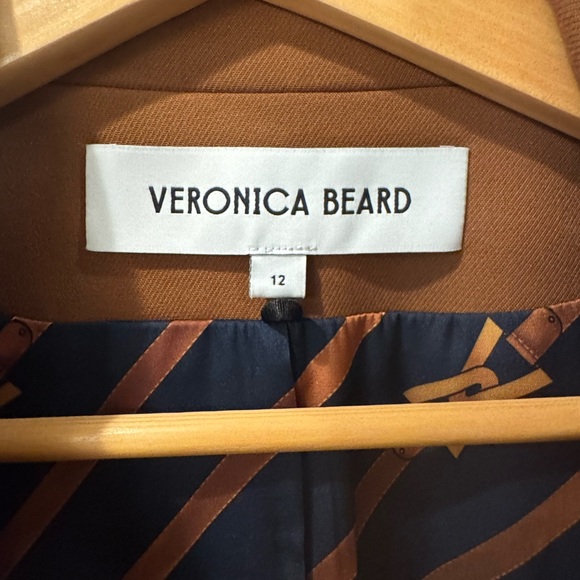 Veronica Beard Camel Blazer with Navy Stripes - Picture 2 of 7